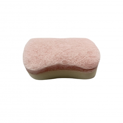 Double layer bath shower sponge
