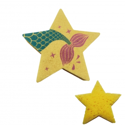 Mermaid printed bath sponge