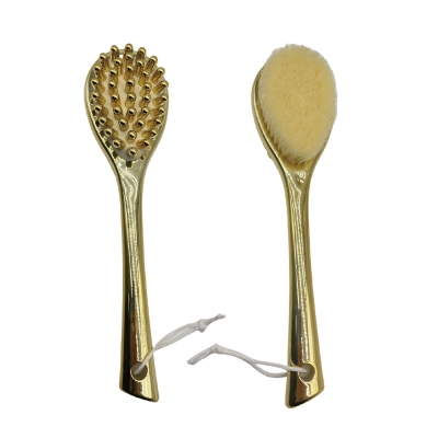 Double side massage golden bath brush
