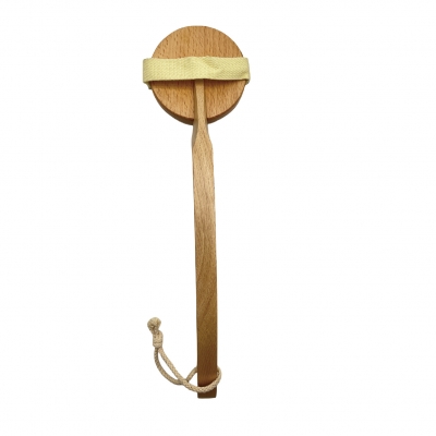 Bamboo bath brush with long bended handle