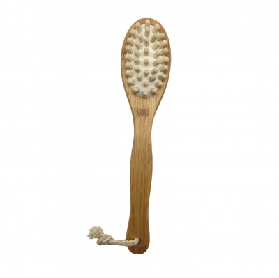 Double side bamboo massage bath brush