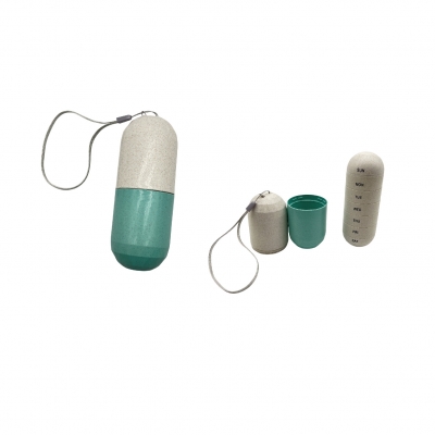 weekly biodegradble cap pill case