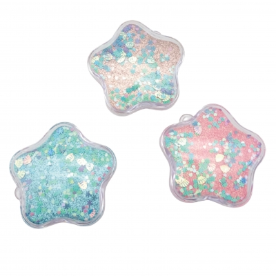 Transparent shiny sequin five-pointed star hairbrush