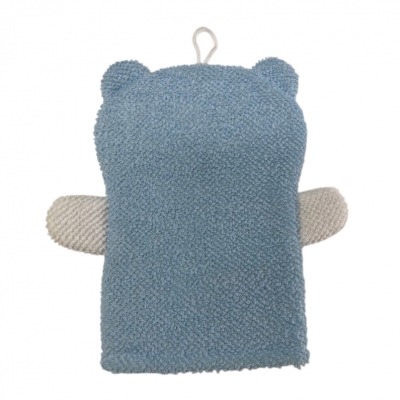 Bath gloves with teddybear logo
